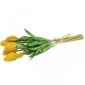 Floristik24 Tulpe Kunstblume Gelb Real Touch Frühlingsdeko 38cm Strauß à 7St