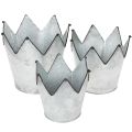 Floristik24 Übertopf-Set aus Metall in Kronenform, Zink, Ø 21,5/19,5/17 cm, 3-teilig