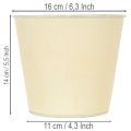 Übertopf Metall Ø16cm H14cm Pastellgelb mit Blumenmuster | Floristik24.at