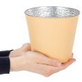 Übertopf aus Metall für Blumen Ø16cm H14cm Pastell Orange | Floristik24.at