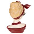 Kopfvase aus Polyresin, Frau