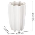 Keramikvase geriffelt 24 cm weiß für Trockenblumen | Floristik24.at