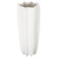 Floristik24 Blumenvase aus Keramik geriffelt Weiß 38cm