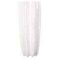 Blumenvase aus Keramik geriffelt Weiß 38cm | Floristik24.at