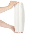 Weiße Keramikvase geriffelt 40cm für Trockenblumen | Floristik24.at