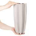 Keramikvase mit Rillenstruktur mattgrau 38 cm hoch für Trockenblumen | Floristik24.at