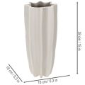 Keramikvase mit Rillenstruktur mattgrau 38 cm hoch für Trockenblumen | Floristik24.at