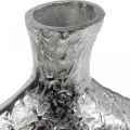 Floristik24 Deko Vase Metall Gehämmert Blumenvase Silber 24x8x27cm