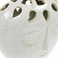 Floristik24 Vase mit Gesicht Creme, Beige H18cm Steingutoptik 1St