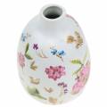 Floristik24 Deko Vase Weiß Geblümt Ø9cm H13,8cm