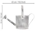 Metall-Pflanzkanne Ø17cm, Gießkanne, Verzinkt, Grau-Weiß, für Deko und Bepflanzung | Floristik24.at