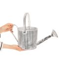 Metall-Pflanzkanne Ø17cm, Gießkanne, Verzinkt, Grau-Weiß, für Deko und Bepflanzung | Floristik24.at