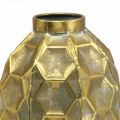 Floristik24 Vintage Vase Gold Blumenvase Vase Wabenoptik Ø22,5cm H31cm