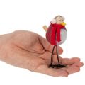 Deko-Vogel-Figuren mit rotem Schal 11 cm aus Holz und Metall, 4er-Set für Winterdekoration | Floristik24.at