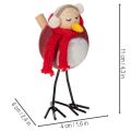 Deko-Vogel-Figuren mit rotem Schal 11 cm aus Holz und Metall, 4er-Set für Winterdekoration | Floristik24.at