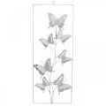Floristik24 Schmetterlingsdeko zum Hängen, Frühling, Wandschmuck aus Metall, Shabby Chic Weiß, Silbern H47,5cm