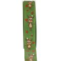 Floristik24 Weihnachtsband Rentier Grün Geschenkband Weihnachten 25mm 20m