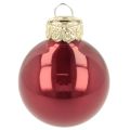 Weihnachtskugeln Glas glänzend Rosa Rot 3cm 22 Stück | Floristik24.at