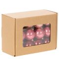 Weihnachtskugeln Glas glänzend Rosa Rot 3cm 22 Stück | Floristik24.at