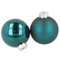 Floristik24 Christbaumkugeln Glas Opalblau 6 cm Matt und Glänzend 24 Stück