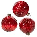 Floristik24 Weihnachtskugeln aus Glas Rot Ø 8 cm 12 Stück
