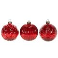 Weihnachtskugeln aus Glas Rot Ø 8 cm 12 Stück | Floristik24.at