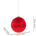 Weihnachtskugel Rot 15 cm mit Samtüberzug zum Aufhängen 3er-Set | Floristik24.at