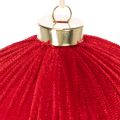 Weihnachtskugel Rot 15 cm mit Samtüberzug zum Aufhängen 3er-Set | Floristik24.at
