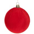 Floristik24 Weihnachtskugeln Rot Samtoptik 20cm 3er-Set