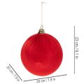Weihnachtskugeln Rot Samtoptik 20cm 3er-Set | Floristik24.at