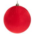 Floristik24 Weihnachtskugel Samt Rot 25 cm Set 2 Stück für Innenbereich