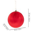 Weihnachtskugel Samt Rot 25 cm Set 2 Stück für Innenbereich | Floristik24.at