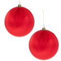 Weihnachtskugel Samt Rot 25 cm