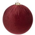Floristik24 Weihnachtskugeln Samtoptik Weinrot 15 cm 3er Set für Innenbereich