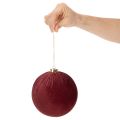Weihnachtskugeln Samtoptik Weinrot 15 cm 3er Set für Innenbereich | Floristik24.at