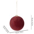 Weihnachtskugeln Samtoptik Weinrot 15 cm 3er Set für Innenbereich | Floristik24.at