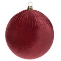 Floristik24 Weihnachtskugeln Samt Weinrot 25 cm Set aus 2 Stück