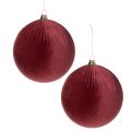 Weihnachtskugeln Samt Weinrot