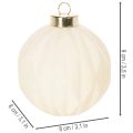 Weihnachtskugel-Set Cremeweiß mit Struktur 8 cm 12 Stück aus Kunststoff | Floristik24.at