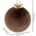 Weihnachtskugel-Set Samtoptik 8 cm Cremeweiß Beige Braun 12 Stück | Floristik24.at