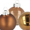 Floristik24 Weihnachtskugeln, Baumschmuck-Mix, Mini-Christbaumkugeln Braun H4,5cm Ø4cm Echtglas 24St