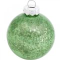 Floristik24 Weihnachtskugel, Christbaumschmuck, Glaskugel Grün marmoriert H6,5cm Ø6cm Echtglas 24St