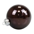 Weihnachtskugeln Glas Braun Mix Baumkugeln Glanz Ø7,5cm 12St | Floristik24.at