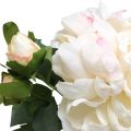 Floristik24 Weiße Rosen Kunstblumen Rose groß mit drei Knospen 57cm