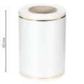 Weißes Satinband mit goldener Kante, Kranzband, 25 m x 125 mm, wasserfest | Floristik24.at