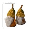 Wichtel-Figuren-Set aus Stoff und Kunststoff mit Strickmütze Eichel-Design 10 cm 6 Stück | Floristik24.at