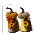Herbstdeko Kürbiswichtel aus Stoff 16 cm, Orange-Braun, 2er-Set | Floristik24.at