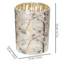 Windlicht Glas 12cm Winterwald Zweigdesign Gold | Floristik24.at