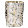 Windlicht Glas 12cm Winterwald
