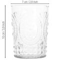 Windlicht aus Glas Ø7,5cm H10cm mit Ornamentmuster transparent | Floristik24.at